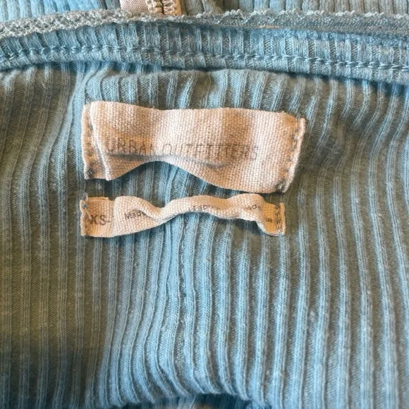 Urban Outfitters Blue Ribbed Dress, flower and lace  accents - Picture 4 of 6